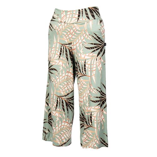 Calça Pantacourt Feminina Bruna e Bia Estampada Verde Claro