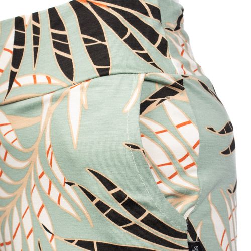 Calça Pantacourt Feminina Bruna e Bia Estampada Verde Claro