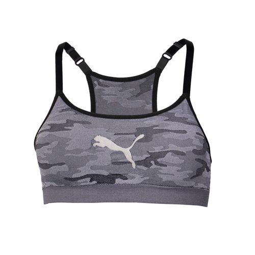 Top Feminino Puma Estampa Militar Bojo Removível Preto/cinza