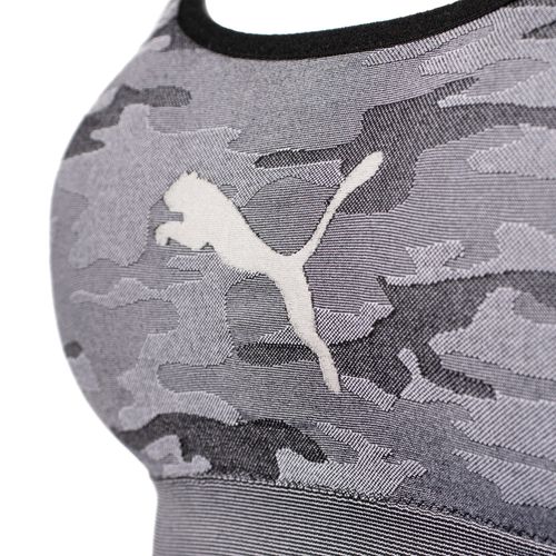 Top Feminino Puma Estampa Militar Bojo Removível Preto/cinza