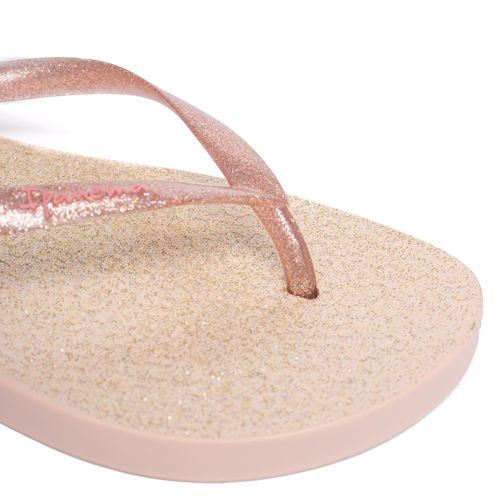 Chinelo Feminino Grendene/Ipanema Glitter Rosa Claro/Bege