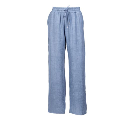 Calça Feminina Facinelli Wide Leg Elástico e Cordão Azul