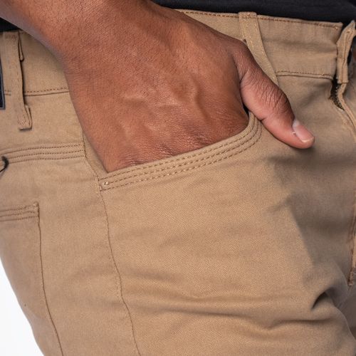 Calça Sarja Masculina Max Denim Slim Básica Caqui