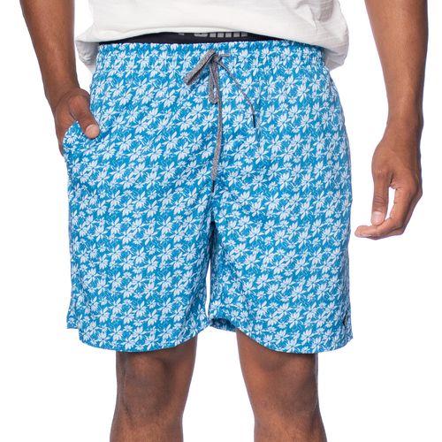 Short Masculino Nicoboco Estampa Floral Azul/Branco