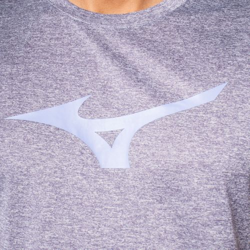 Camiseta Masculina Mizuno Spark Corrida Cinza Mescla/Roxo
