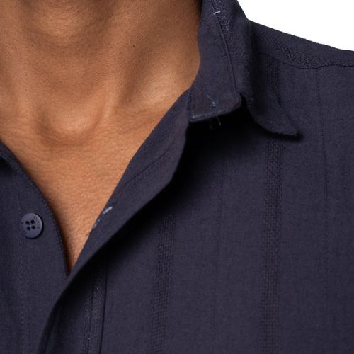 Camisa Masculina Dixie Manga Curta Algodão Marinho