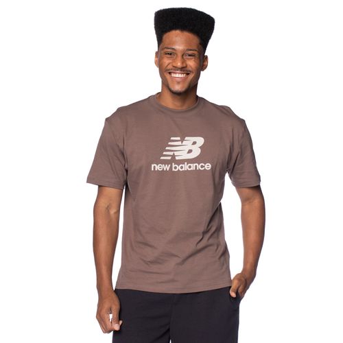 Camiseta Masculina New Balance Essentials Algodão Marrom