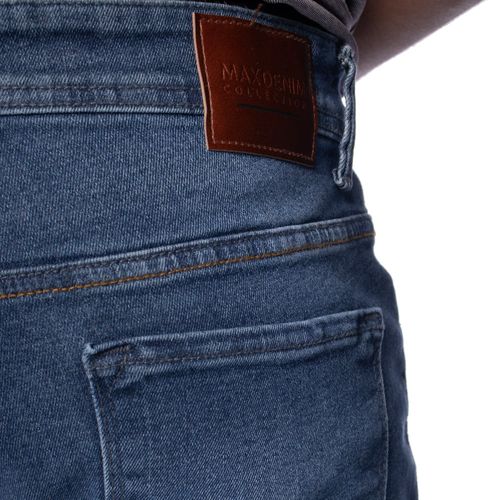 Calça Jeans Masculina Max Denim Slim Reta Azul Tradicional