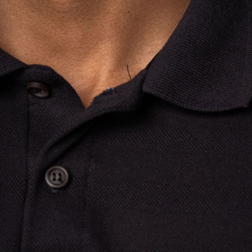 Camiseta Masculina Polo Dixie Listrada Texturizada Preto