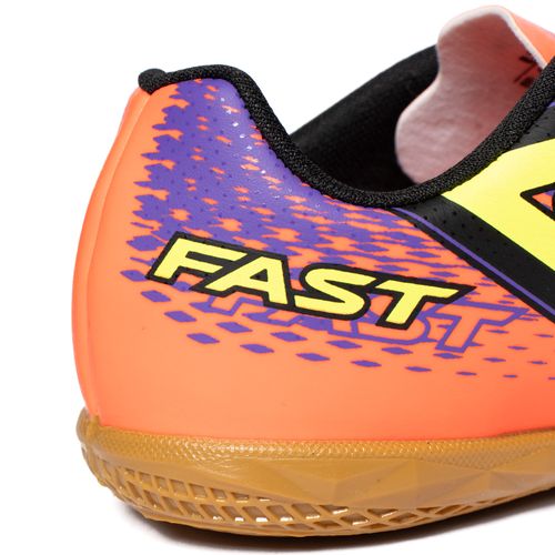 Chuteira Infantil Umbro Futsal Fast II JR Laranja/Roxo