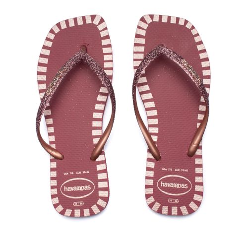Chinelo Feminino Havaianas Slim Square Glitter Bordô