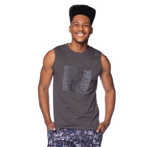 Regata Masculina Gangster Estampa Degradê Cinza