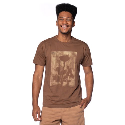 Camiseta Masculina Dixie Estampa Abstrata Marrom