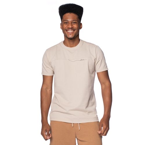 Camiseta Masculina Dixie Texturizada Bege/Preto