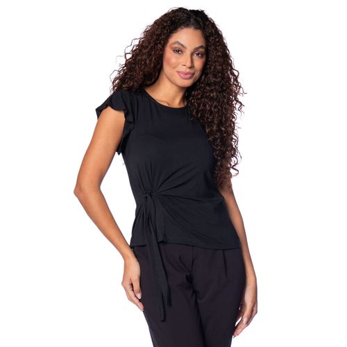 Blusa Feminina Olho Fatal Com Amarração Preto