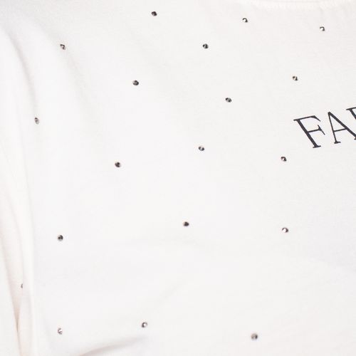 Blusa Feminina Endless Fabulous com Strass Off White