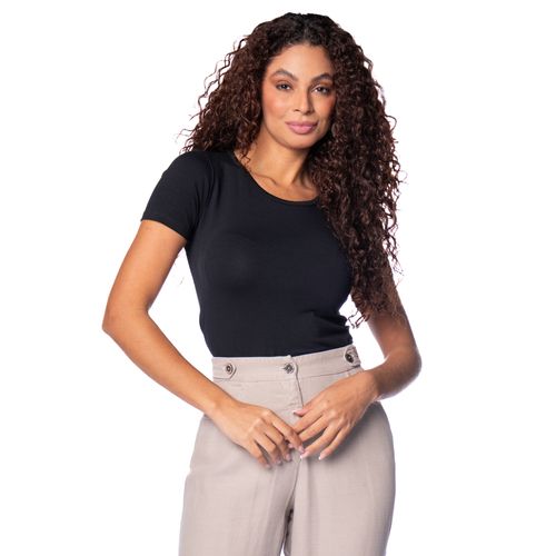 Blusa Feminina Rechsul Básica Manga Curta Preto