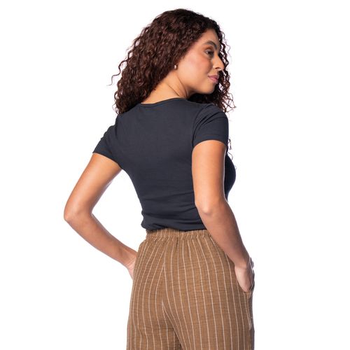 Blusa Feminina Rechsul Básica Lisa Preto