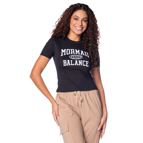 Blusa Feminina Mormaii Baby Tee Cropped Estampa Preto