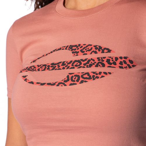 Blusa Feminina Baby Tee Mormaii Estampa Animal Print Salmão