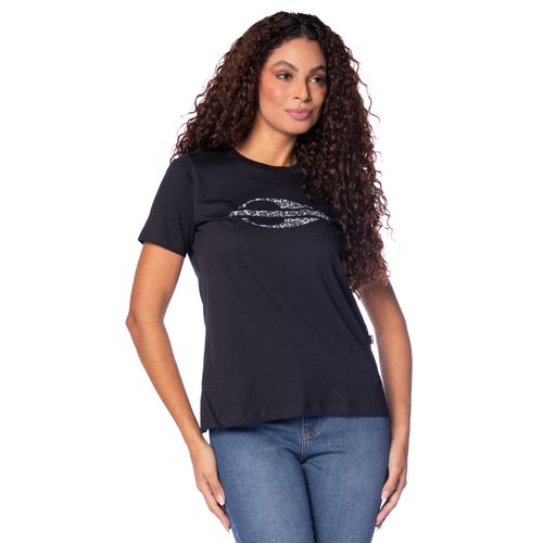 Camiseta Feminina Mormaii Logo Glitter Preto