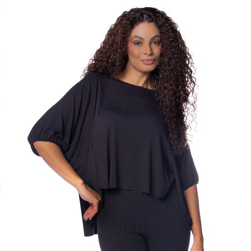 Blusa Feminina Biamar Mullet Cava Morcego Viscose Preto