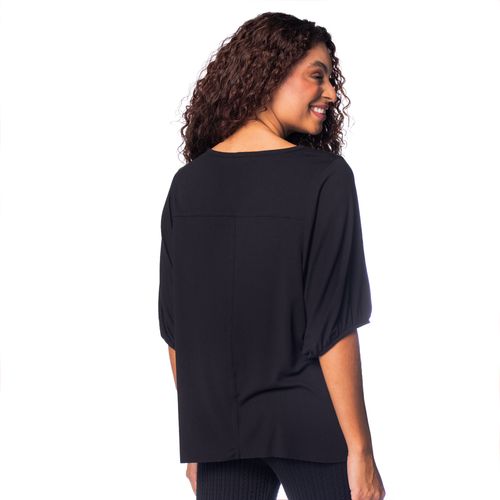 Blusa Feminina Biamar Mullet Cava Morcego Viscose Preto