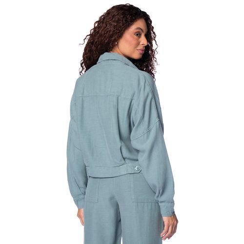 Jaqueta Feminina Biamar Botões Liocel/Linho Verde