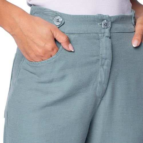 Calça Feminina Biamar Reta Bolsos Verde