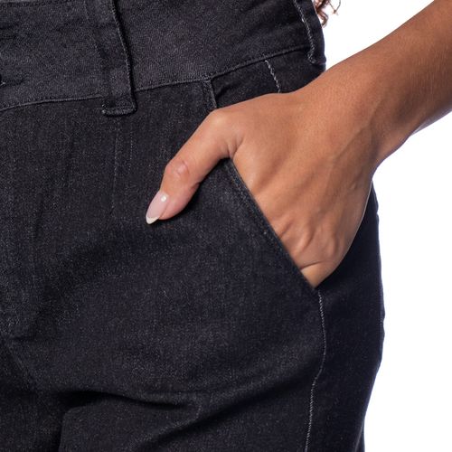 Bermuda Jeans Feminina Bless Denim Preto
