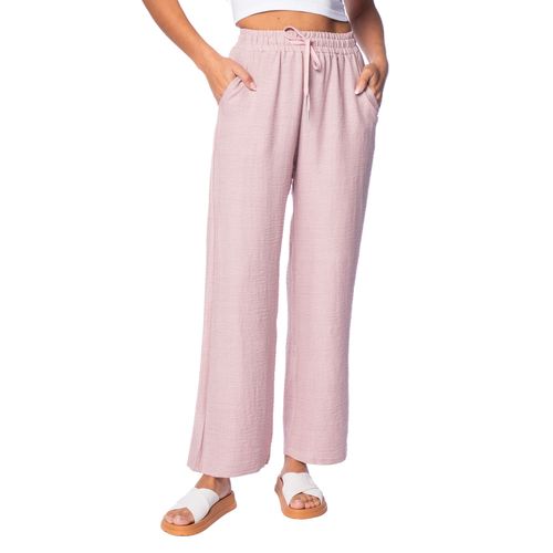 Calça Feminina Facinelli Wide Leg Elástico e Cordão Rosa