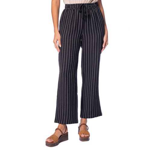 Calça Feminina Facinelli Reta Listrado Rústico Preto