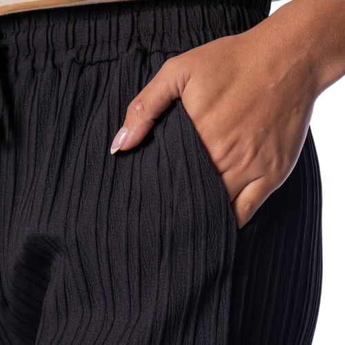 Calça Feminina Facinelli Wide Leg Textura Listras Preto