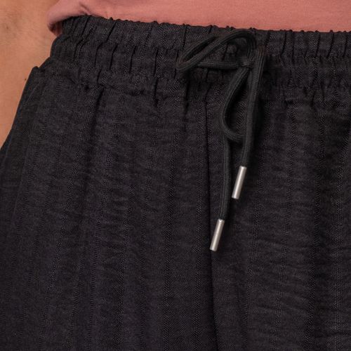 Calça Feminina Facinelli Wide Leg Fluida Com Elástico Preto