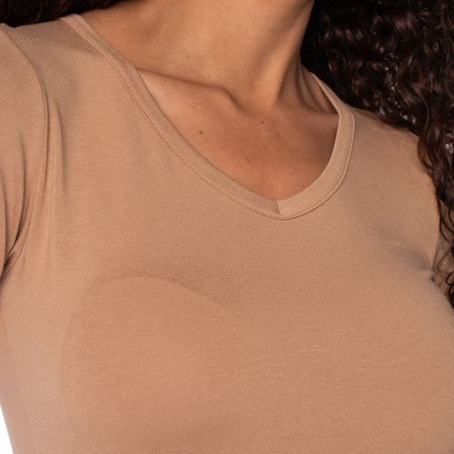 Blusa Feminina Rechsul Básica Manga Curta Caramelo