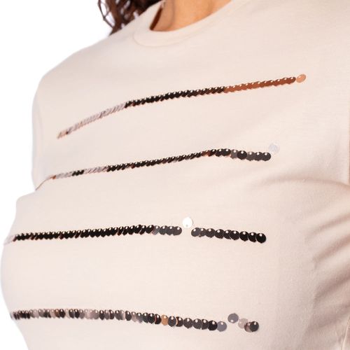 Blusa Feminina Cativa com Lantejoulas Bege