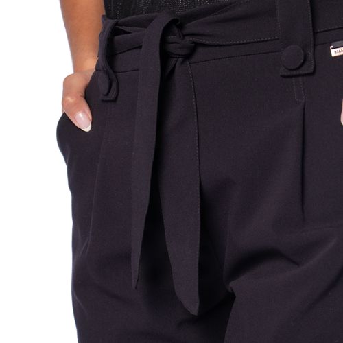Calça Feminina Biamar Cintura Alta Cinto Elegante Preto