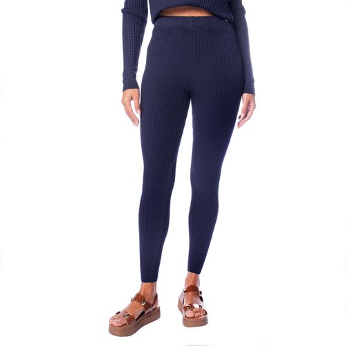 Calça Feminina Biamar Justa Trançada Cintura Alta Marinho