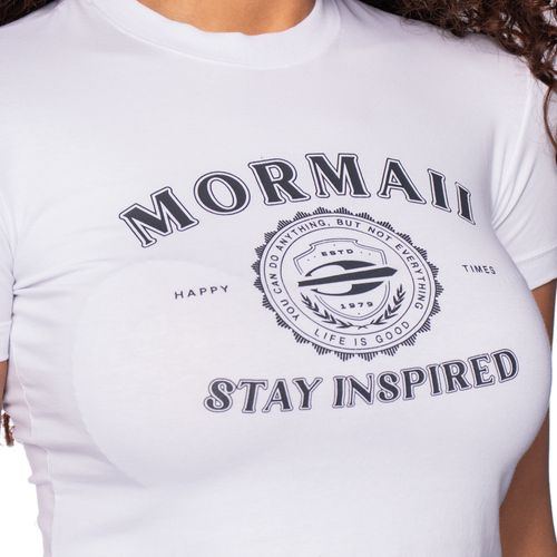 Blusa Feminina Mormaii Baby Tee Cropped Estampa Branco
