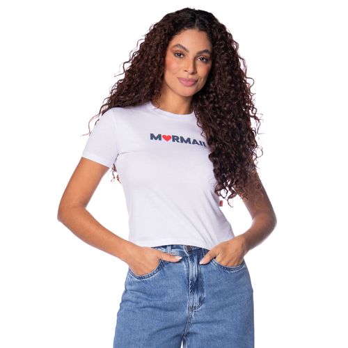 Blusa Feminina Baby Tee Mormaii Coração Branco