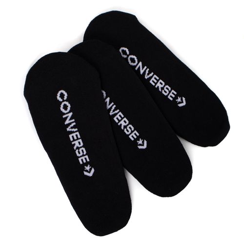 Meia Unissex Converse Invisível Gel Calcanhar Kit 3 Preto