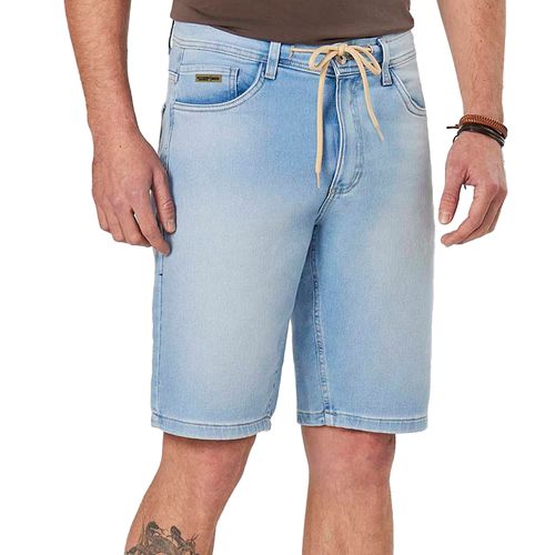 Bermuda Jeans Masculina Max Denim Reta Azul Claro