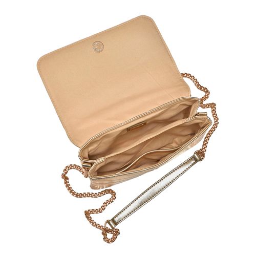 Bolsa Feminina Via Marte Transversal Pequena Dourado