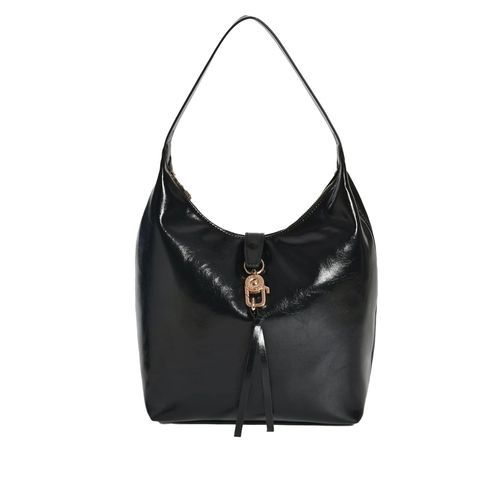 Bolsa Feminina Via Marte Baguete Grande Verniz Preto
