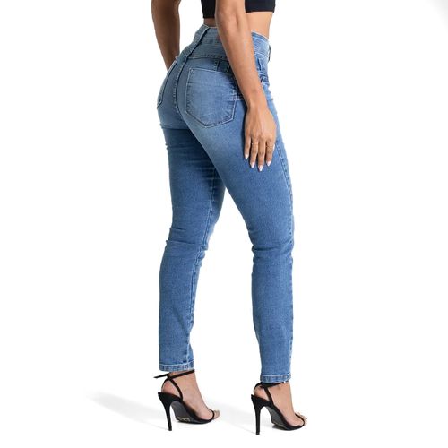 Calça Jeans Feminina Sawary Push Up Azul Escuro