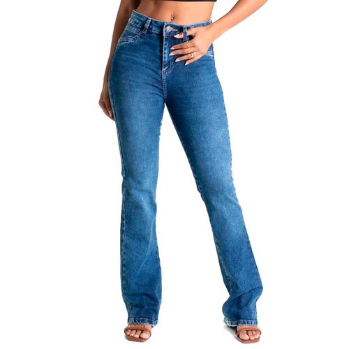 Calça Jeans Feminina Sawary Levanta Bumbum Azul Mescla