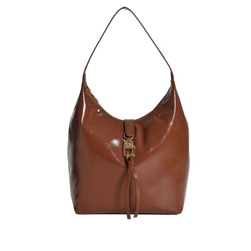 Bolsa Feminina Via Marte Baguete Grande Verniz Marrom