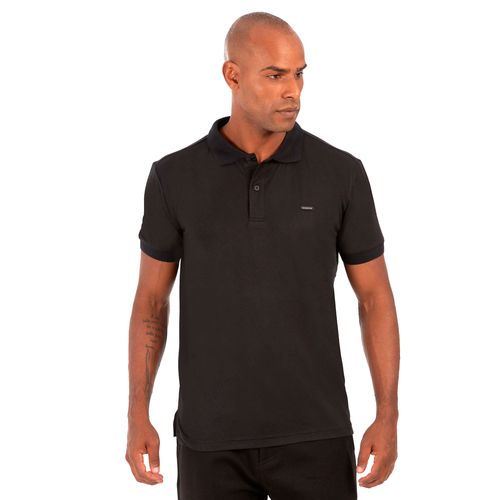 Camisa Polo Masculina Gangster Tecido Tecnológico Preto