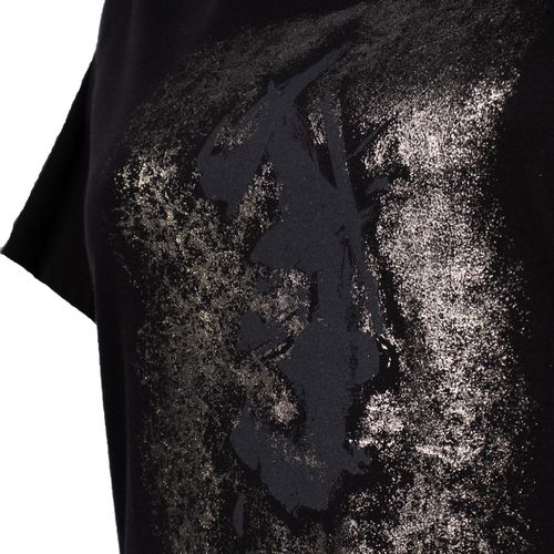 Camiseta Feminina Plus Size Olho Fatal Glitter Preto