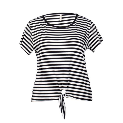 Blusa Feminina Rechsul Listrada Plus Size Preto/Branco